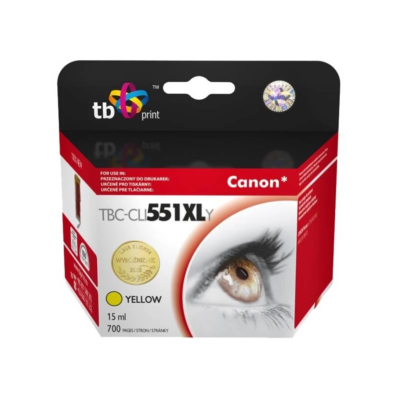 Atramentová kazeta TB kompat. S Canon CLI-551XL YL žltá