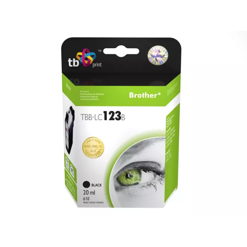 Atramentová kazeta kompatibilná s Brother LC123BK 100 % nová