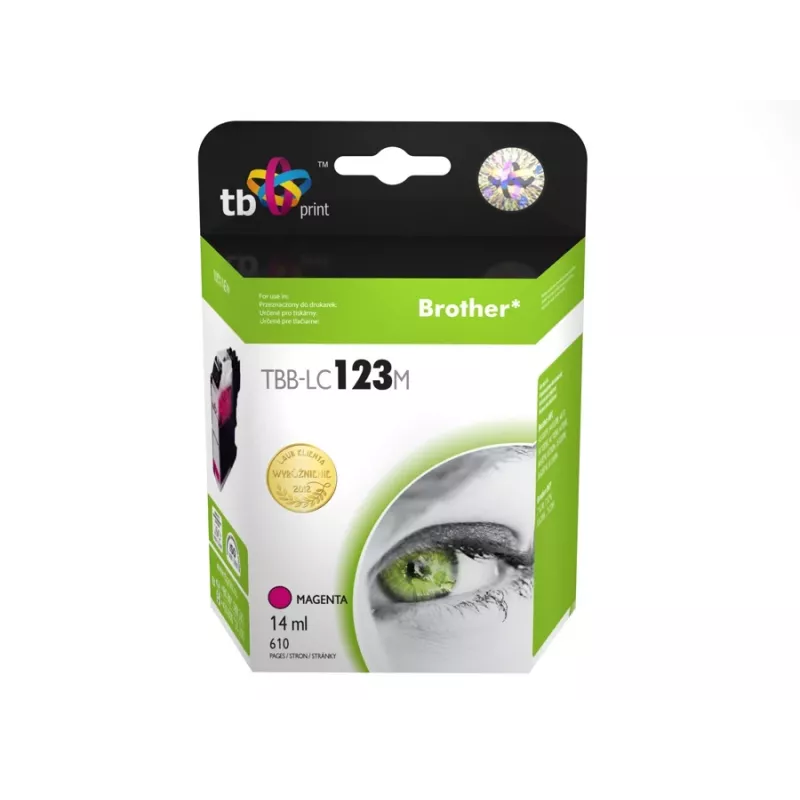 Atramentová kazeta kompatibilná s Brother LC123M 100 % nová