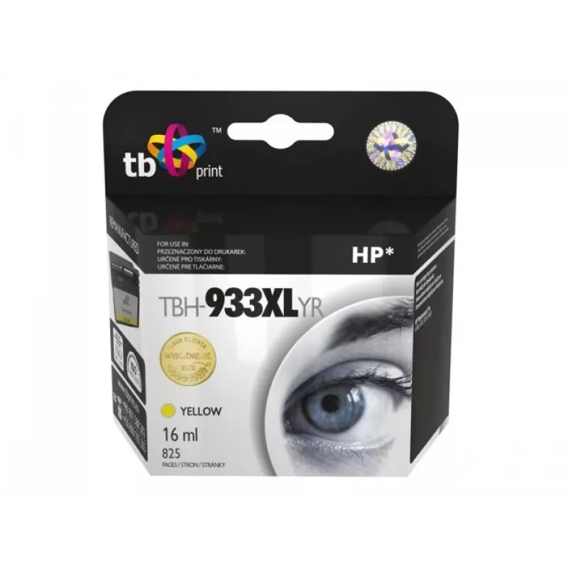 TB TBH-933XLYR Regenerovaná atramentová kazeta pre HP Officejet 6100 ePrinter (HP 933XL), žltá