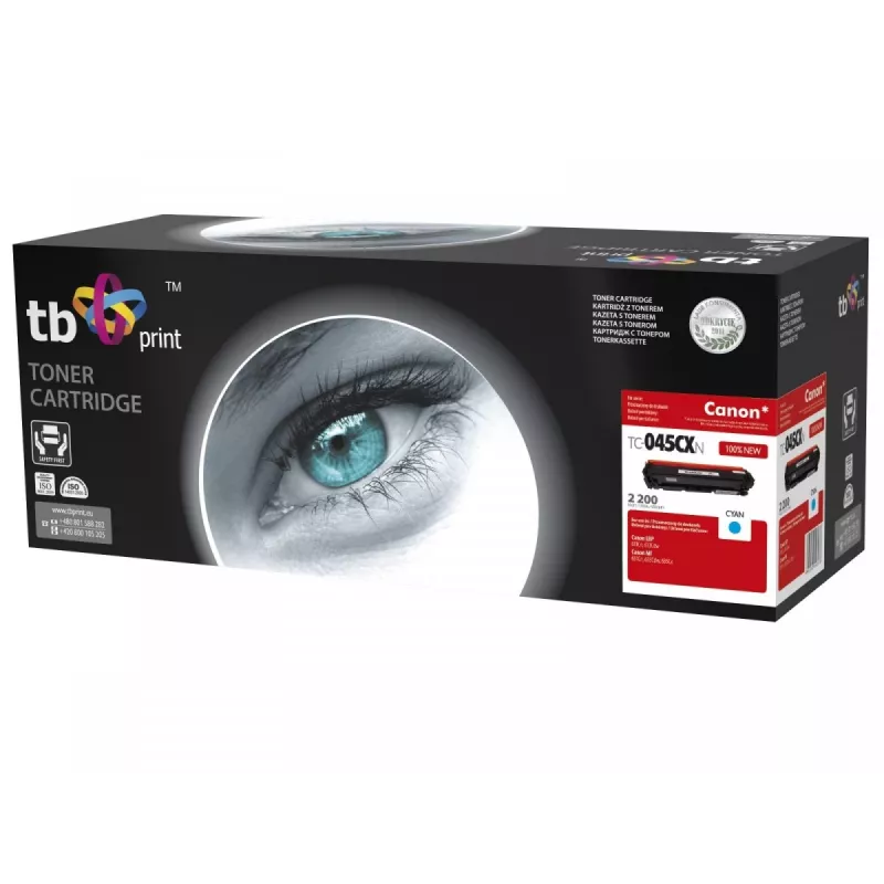 Toner TB kompatibilný s Canon TC-045CXN, azúrový, 2200, nový