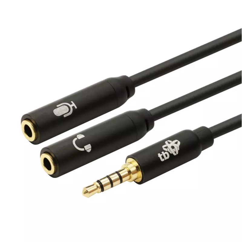 Adaptér TB 3,5-mm-mini jack rozbočovač 1x 3,5-mm konektor samec na 2x 3,5-mm konektor samica, model AKTBXAJ0P2J030B