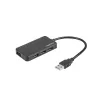 USB hub NATEC Moth 4-port USB 3.2 Gen 1 Type-A (5000 Mbit/s), USB napájaný, čierny, 0,15 m kábel