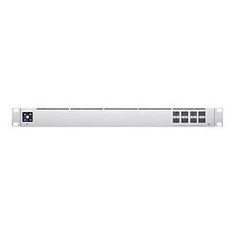 Spravovaný L2 sieťový switch UBIQUITI USW-Aggregation — 8 SFP+ slotov, podpora 10G, bez ventilátora, 1U rack, strieborná