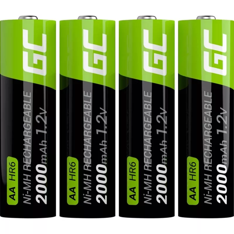 Nabíjateľné batérie Green Cell GR02 NiMH AA, 4 ks, 2000 mAh