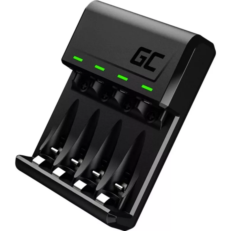 Nabíjačka batérií Green Cell GC VitalCharger USB, 4 sloty, AA/AAA, USB napájaná, čierna