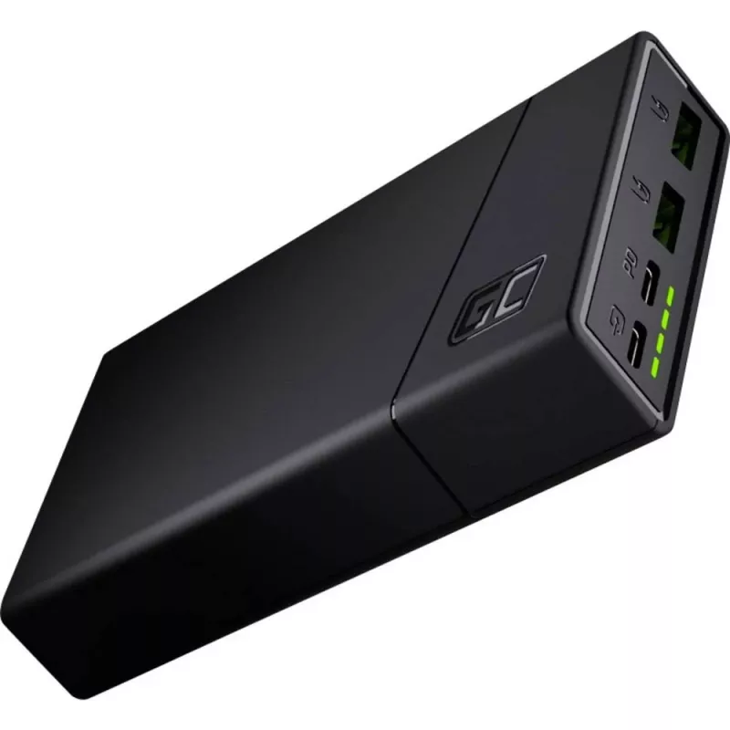 Powerbanka Green Cell PBGC03 20000 mAh, LiPo, 18 W výstup, USB-C + 2× USB-A, Quick Charge 3.0, PD, čierna