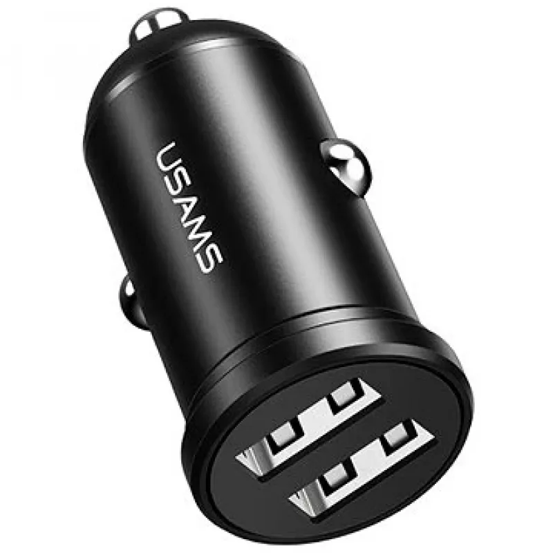 Autonabíjačka usams USA000867 — Dual USB 2×2,4A, čierna