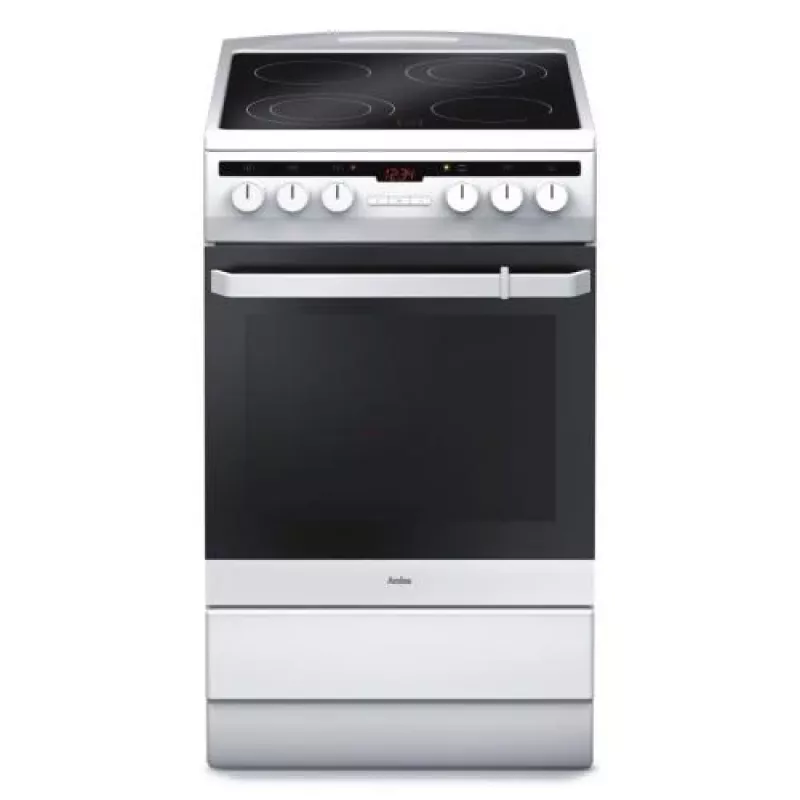 Amica 58CE3.315HTaQW elektrický sporák, keramická varná doska, 4 zóny, rúra 65 l, 50 cm, biely