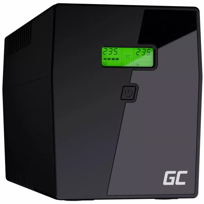 Záložný zdroj Green Cell UPS05 – Line-Interactive 2 kVA / 1200 W, 5x zásuvky Type-F, LCD, USB, RJ-45