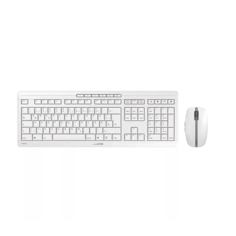 Klávesnica CHERRY Stream Desktop Recharge myš v cene univerzálna RF bezdrôtová QWERTZ nemecká sivá