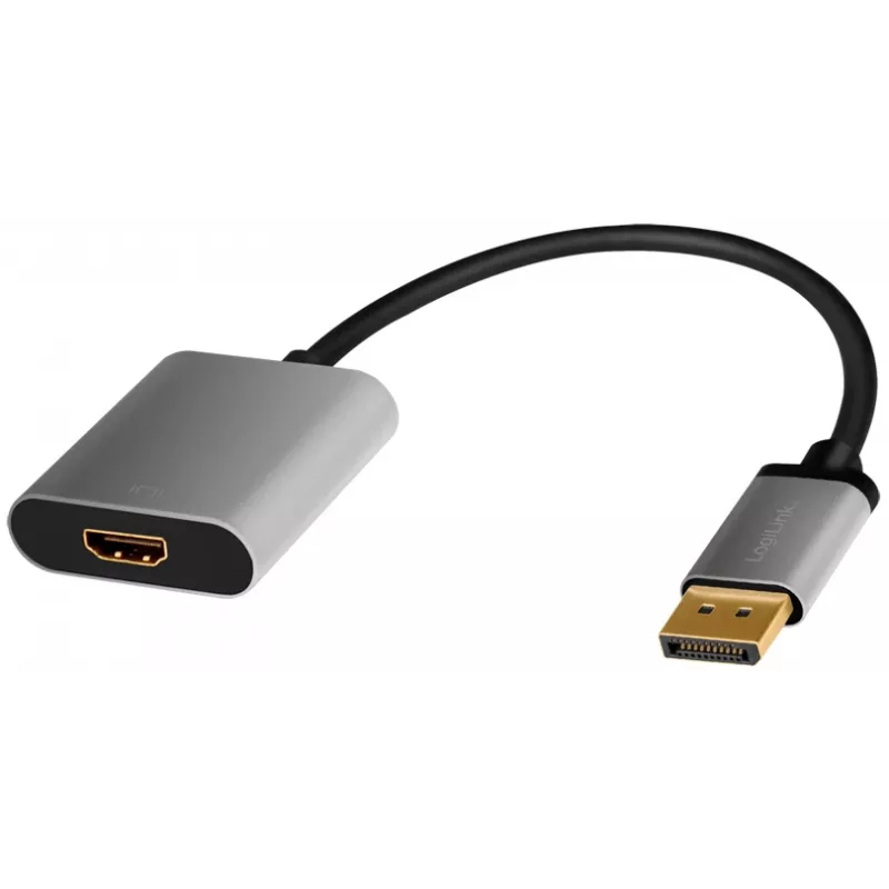 LogiLink CDA0108 video kábel adaptér 0,15 m DisplayPort HDMI čierny sivý