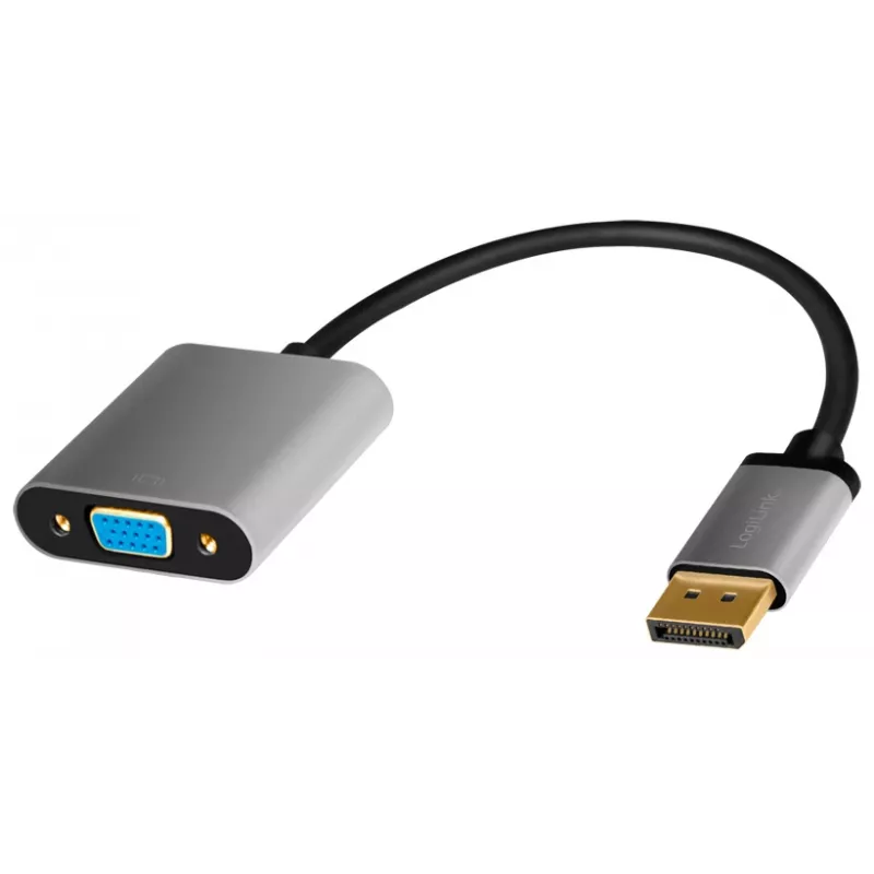 LogiLink CDA0109 káblový adaptér DisplayPort na VGA 0,15 m čierny sivý