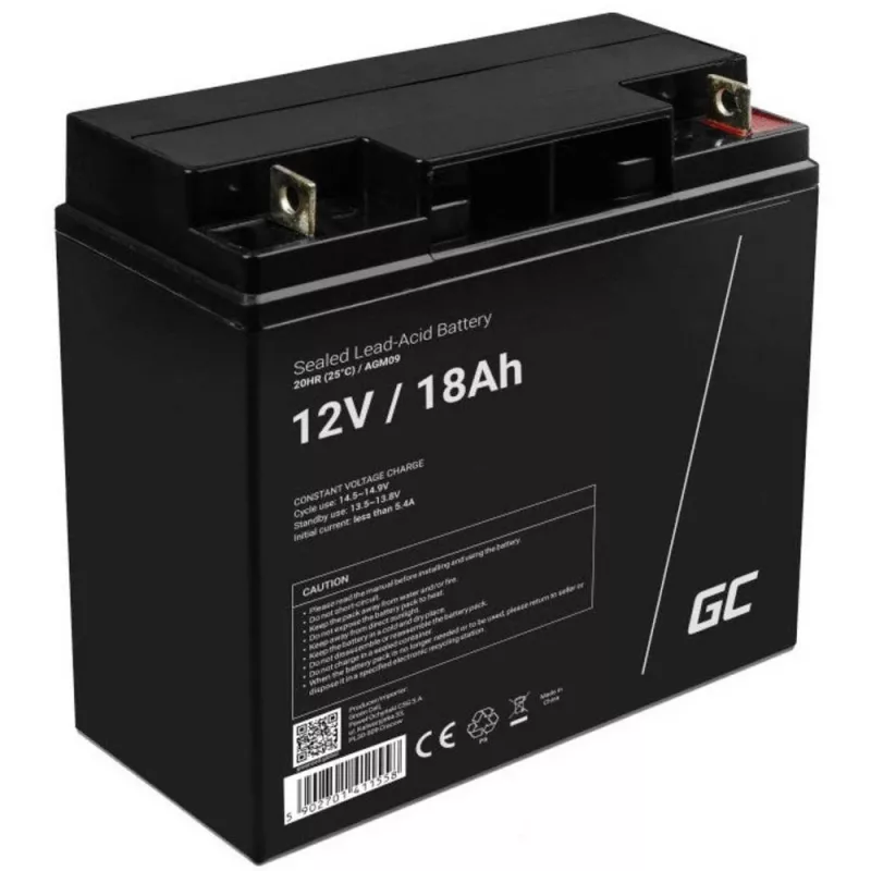 UPS batéria Green Cell AGM05 — 12 V 7,2 Ah olovená (VRLA), výška 95 mm, 151×65 mm, 2,15 kg