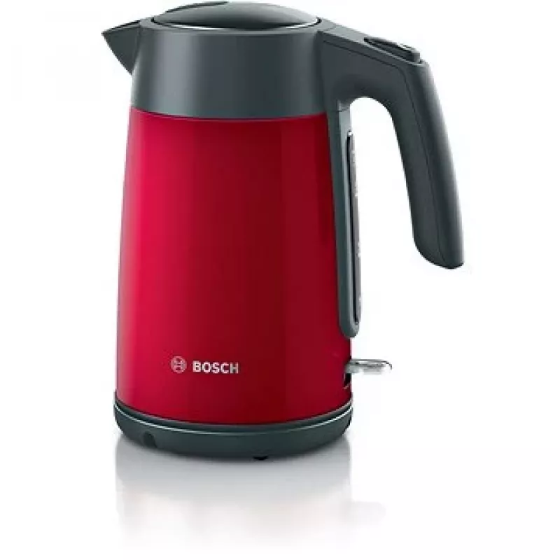 Elektrická kanvica Bosch TWK7L464 – objem 1,7 L, 2400 W, červená, plastové telo