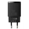 Indoor USB rýchlonabíjačka Baseus CCXJ-B01 – 2 porty (USB-C PD 20W + USB-A QC3.0 18W), 100–240 V, čierna