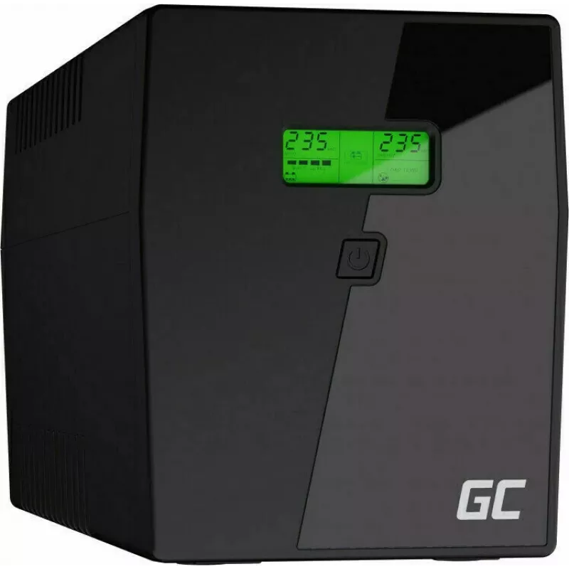 Záložný zdroj Green Cell UPS09 – Line-Interactive 3 kVA / 1400 W, 230 V, LCD, Tower, 5x zásuvky Type-F