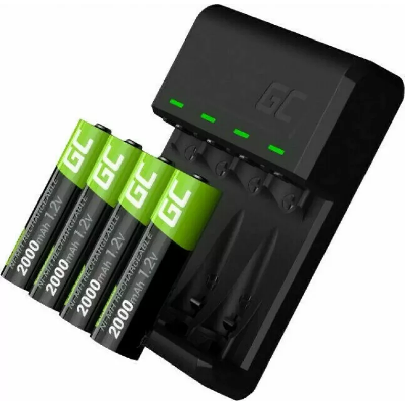Nabíjačka Green Cell GC VitalCharger s 4× AA 2000mAh NiMH batériami