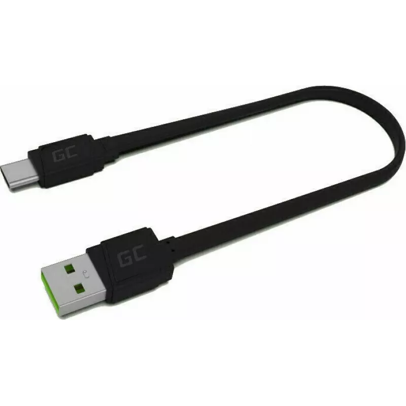 USB-A na USB-C kábel Green Cell KABGC03 – 0,25 m, čierny, 480 Mbit/s