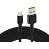 Lightning na USB-A kábel Green Cell KABGC12, 2 m, Lightning – USB A, čierny