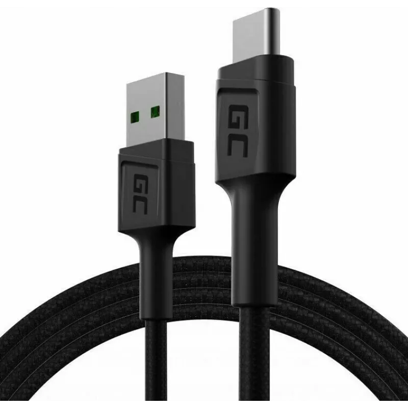 USB kábel Green Cell KABGC22 USB 2.0 1,2 m USB A USB C čierny