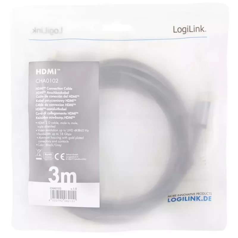 HDMI kábel LogiLink CHA0102 3m