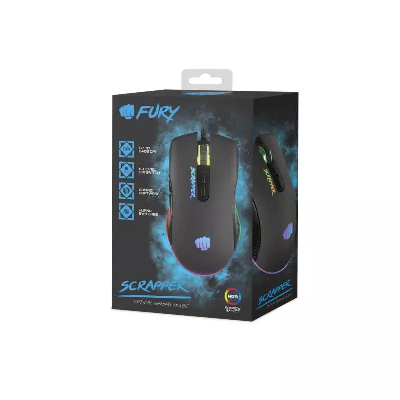 FURY Scrapper myš herná obojručná USB Type-A optická 6400 DPI