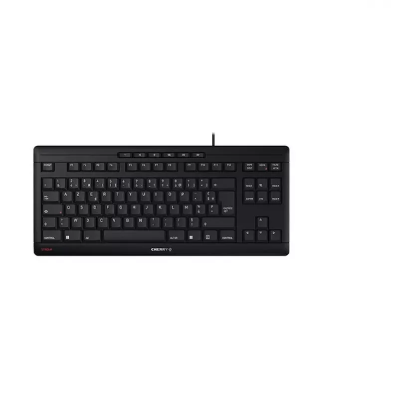 Klávesnica CHERRY STREAM TKL USB AZERTY francúzska čierna káblová 94 klávesov