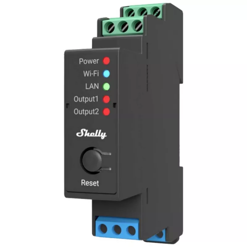 Shelly Pro 2 DIN-lišta WiFi/LAN/Bluetooth reléový spínač