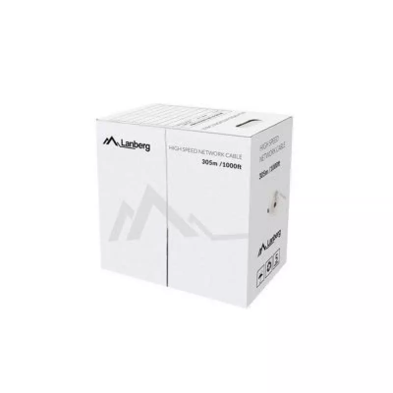 LANBERG sieťový kábel Cat5e U/UTP LCU5-12CU-0305-BK, 24 AWG meď, 305 m, čierny