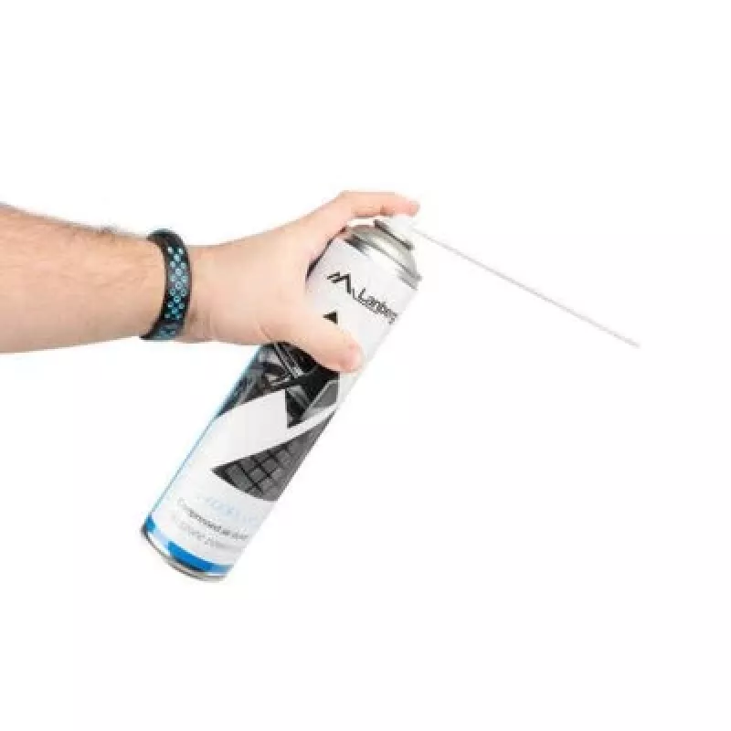 Stlačený vzduch LANBERG CG-600FL-001 — 600 ml, na čistenie PC, čierna/modrá/biela