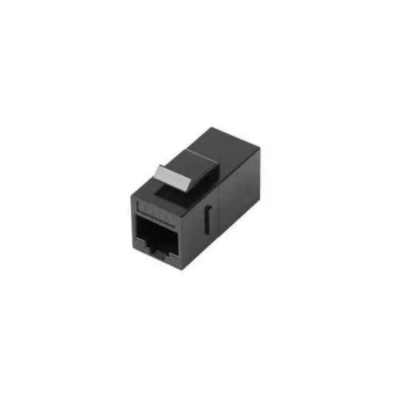 Keystone modul LANBERG KSU6-3000 — Cat6 U/UTP RJ-45 konektor samica na RJ-45 konektor samica, ploché prevedenie, čierny