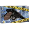Kovový hračkársky policajný revolver Gonher 8-ranný, kovová konštrukcia, model 258441