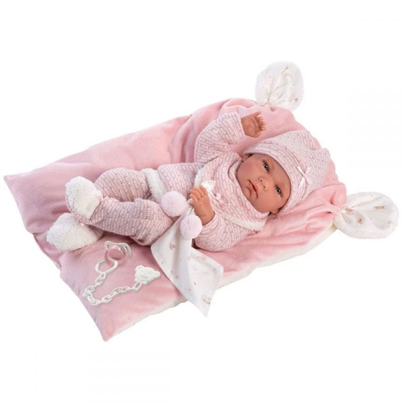 Bábika 73860 bábätko Nica na ružovej deke 38 cm Llorens