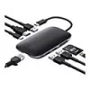 AUKEY CB-C71 USB-C hub 8 v 1, 3x USB-A 3.0, HDMI 4K@30Hz, Gigabit RJ45, SD/microSD, USB-C PD 100 W, kábel 0,15 m, hliník, čierny