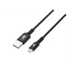 Kábel USB0-Micro USB 2m silikónový čierny Quick Charge