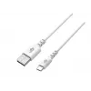 Kábel USB-USB C 2m silikónový biely Quick Charge