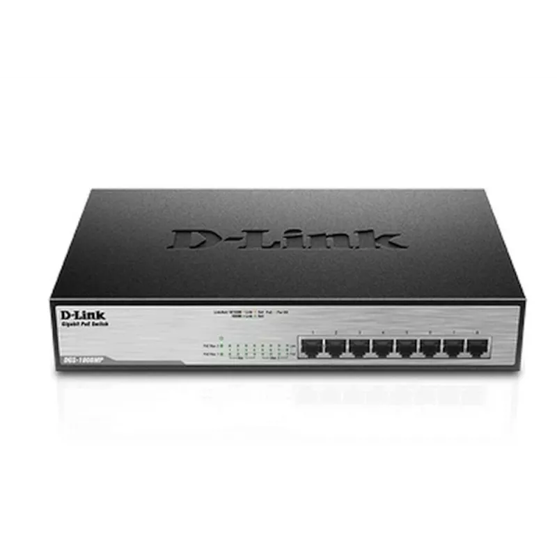 Neřízený switch D-Link DGS-1008MP 8-portový desktopový gigabitový Max PoE switch