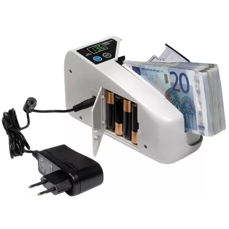 Safescan 2000 prenosná počítačka bankoviek, 600 bankoviek/min, napájanie z batérií alebo zo siete