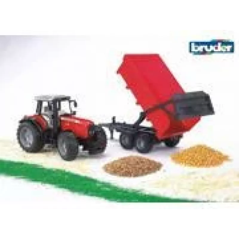 Model traktora BRUDER Massey Ferguson 7480 s vyklápacím prívesom