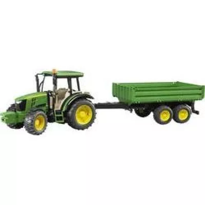 Model traktora BRUDER John Deere 5115 M s vyklápacím prívesom