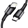 Baseus vysoko hustý pletený kábel Type-C na Lightning, PD, 20W, 1m (čierny)