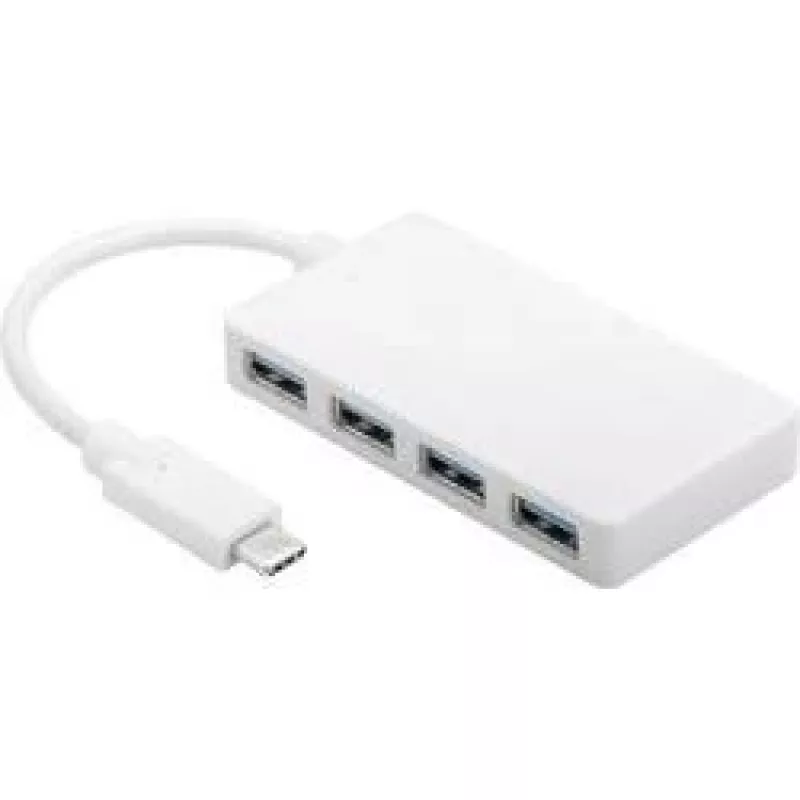 Wentronic Goobay USB-C™ 4x multiport adaptér, biely - súčasné pripojenie 4x USB 3.0 A-konektor samica na USB-C™ konektor samec (66274)
