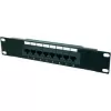 Patch panel 10 8 portov, Cat5e, U/UTP, 1U, čierny (kompletný)