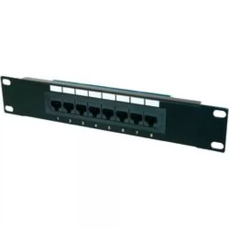 Patch panel 10 8 portov, Cat5e, U/UTP, 1U, čierny (kompletný)