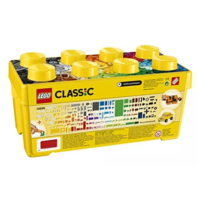 LEGO 10696 Classic Medium Creative Brick Box – jednoduché skladovanie, farebné kocky, stavebnica pre deti, chlapcov a dievčatá od 4 rokov