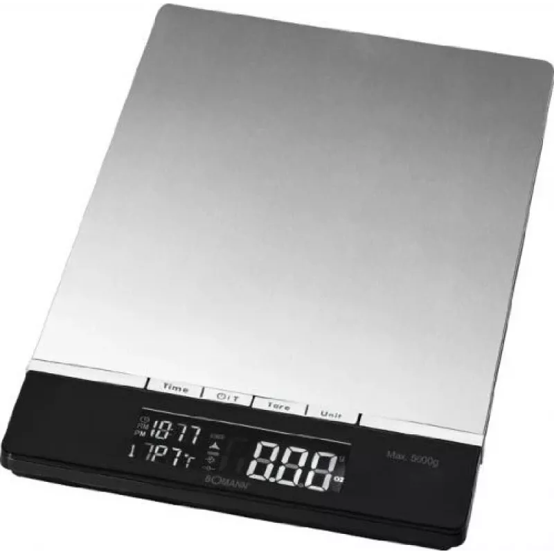 Bomann KW 1421 CB kuchynská váha, LCD displej, nehrdzavejúca oceľ, 160 x 230 x 18 mm, AAA, čierna (614211)