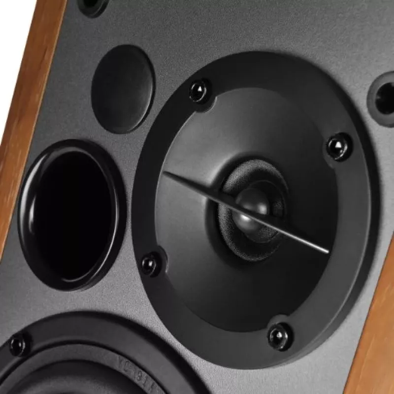 Edifier R1280T aktívny regálový reproduktorový systém s diaľkovým ovládačom a dvoma RCA vstupmi - hnedé drevo