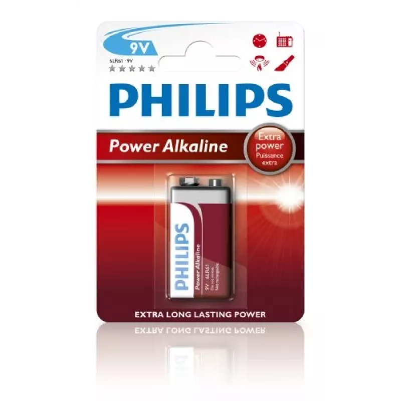 Jednorazová batéria Philips Power Alkaline Battery 6LR61P1B/10