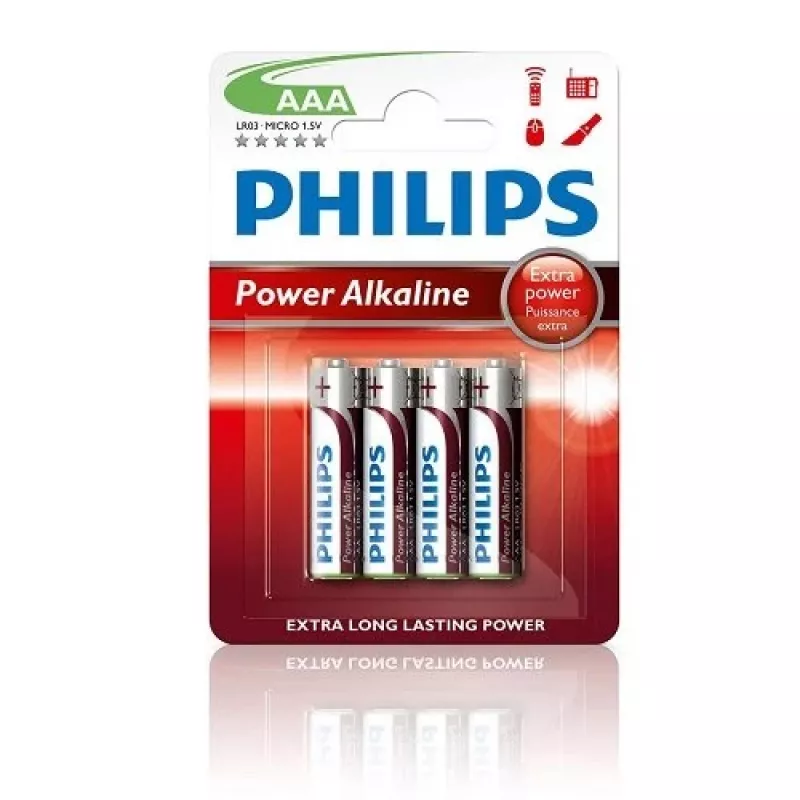 Philips Power Alkaline AAA batérie, balenie 4 ks